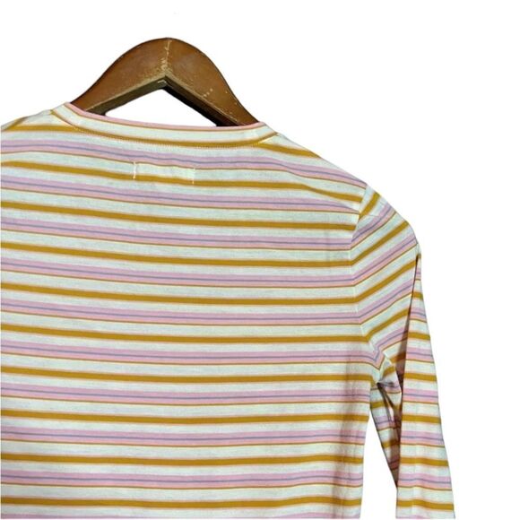 Madewell stripped ruffle long sleeve cropped shirt - Picture 9 of 14